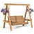 Wooden Garden Swing with Hanging Flower Pots 3D model small image 1