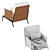 Flexform Happy Hour Leather Armchair 3D model small image 5