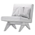 Elegant Low Leather Armchair 3D model small image 5