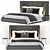 Elegant Dark Gray Bed 3D model small image 2