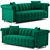 Luxurious Kayla Velvet Sofa by Meridian Furniture 3D model small image 1