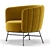 Elegant Charleston Armchair 3D model small image 4