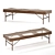 Scandi Style 3-Seater Wooden Bench 3D model small image 1