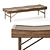 Scandi Style 3-Seater Wooden Bench 3D model small image 2