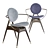 Modern Circle Dining Chair 3D model small image 1