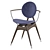 Modern Circle Dining Chair 3D model small image 4