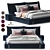 Luxe Velvet Bed 3D model small image 1