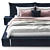 Luxe Velvet Bed 3D model small image 2