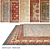 Luxury Wool Carpets - 5 Piece Set (Part 643) 3D model small image 1