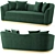Arabella Velvet Sofa: Luxurious and Timeless 3D model small image 2