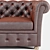 Elegant Chester Sofa 3D model small image 3