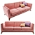 Contemporary Fabric and Wood Sofa 3D model small image 2