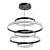 Sleek Silver Ring Chandelier 3D model small image 1