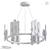 Modern Geometric Glass Chandelier 3D model small image 2