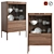 Modern Walnut Sideboard with Elegant Calacatta Marble Top 3D model small image 1
