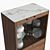 Modern Walnut Sideboard with Elegant Calacatta Marble Top 3D model small image 3