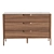 Modern Walnut Dresser with Marble-Inspired Glass Top 3D model small image 2