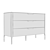Modern Walnut Dresser with Marble-Inspired Glass Top 3D model small image 3