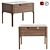 Modern Walnut Bedside Table with faux Calacatta Marble Top 3D model small image 1