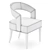 Sleek Gold Curved Accent Chair 3D model small image 5