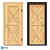 Modern Loft Entrance Door - Oak Finish 3D model small image 1