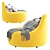 SARUYAMA Island Armchair: Modern Comfort with a Touch of Nature 3D model small image 2