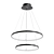 Modern Black Double Ring Chandelier 3D model small image 1