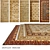 DOVLET HOUSE 5-Piece Carpets Set (Part 671) - Luxurious Wool & Silk Blend Styles 3D model small image 1