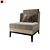 Arthur Velvet Upholstered Armchair 3D model small image 3