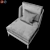Arthur Velvet Upholstered Armchair 3D model small image 4