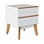 Modern White Meety Bedside Table 3D model small image 1