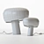 Modern Mushroom Marble Table - Loft Industrial Chic 3D model small image 5