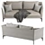 Feel-Good 3-Seater Fabric Sofa 3D model small image 3