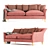 "Soft Pink Fabric Sofa 3D model small image 1