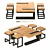 Industrial Oak Loft Dining Set 3D model small image 1