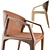 Contemporary Luisa Armchair: Certified Wood Frame, Edge-Trimmed Finish 3D model small image 2