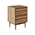 Scandi Style Acacia Bedside Table 3D model small image 1