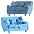 Elegant Cinema Sofa with Removable Cushions 3D model small image 5