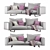 Albedo M2 Sofa: Modern and Stylish Seating 3D model small image 1