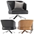 Luxury Modern Minotti Reeves Armchair 3D model small image 3