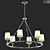 Elegant Devon Round Chandelier 3D model small image 3