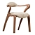 Elegant Velvety Leather Legnor Chair 3D model small image 1