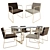 Stylish CB2 Rouka Chair Set 3D model small image 2