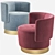 Luxury Velvet ANAIS Armchair 3D model small image 1