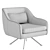 Modern Swivel Armchair: Iceland Black White 3D model small image 2