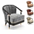 Elegant Serena Armchair: 3D Model with Multiple File Formats 3D model small image 1