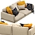 Compact and Stylish Flexform Sofa 3D model small image 3