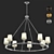 Elegant Devon Round Chandelier 3D model small image 3