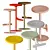 Elegant Adjustable Bar Stool 3D model small image 1