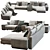 Modern Minotti Daniels Sofa: Exceptional Design for Your Space 3D model small image 6